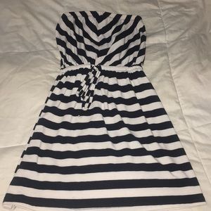Striped strapless dress